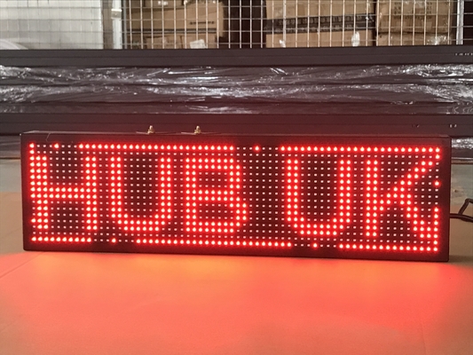 أحمر P10 LED نافذة عرض لون واحد لافتات في الهواء الطلق مقاوم للماء