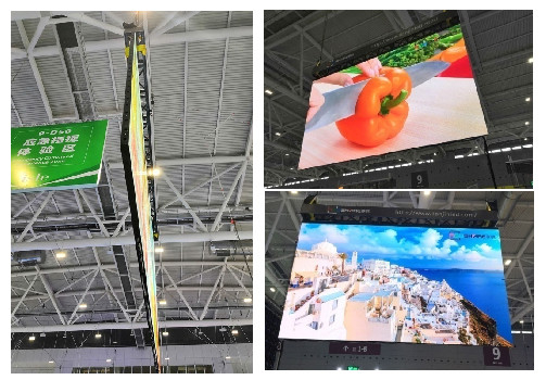 جانبان يظهران شاشة LED داخلية ثابتة P2.5 مع تثبيت معلق