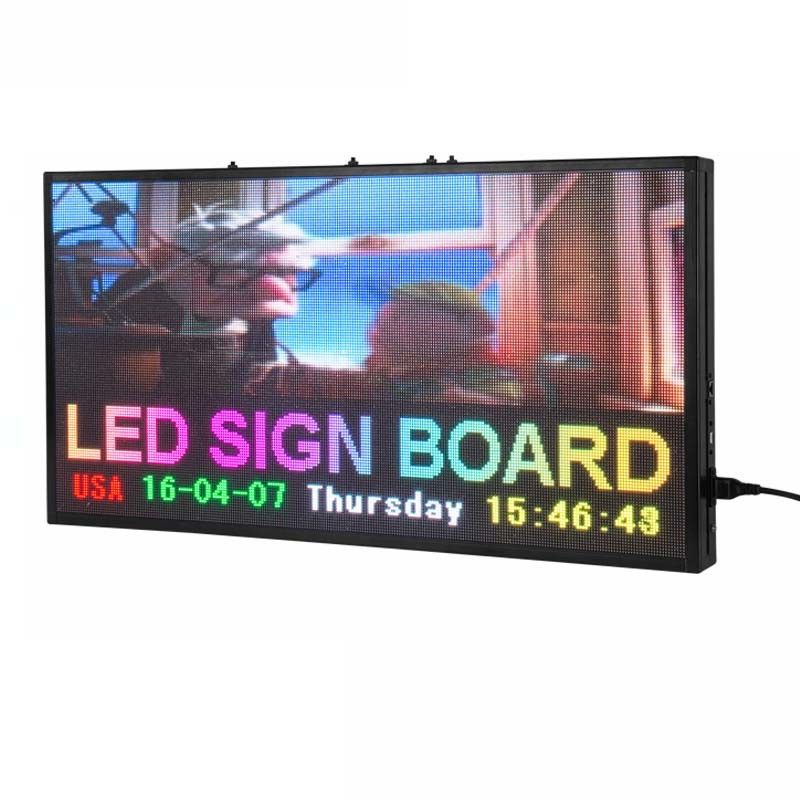 شاشة عرض لافتة نصية LED قابلة للتمرير بالألوان الكاملة مقاس 96 * 384 سم مع سطوع قابل للتعديل