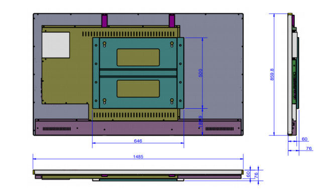 شاشة LCD تعمل باللمس من الزجاج المقوى ، شاشة LCD 80 كيلو هرتز 65 بوصة للمدرسة