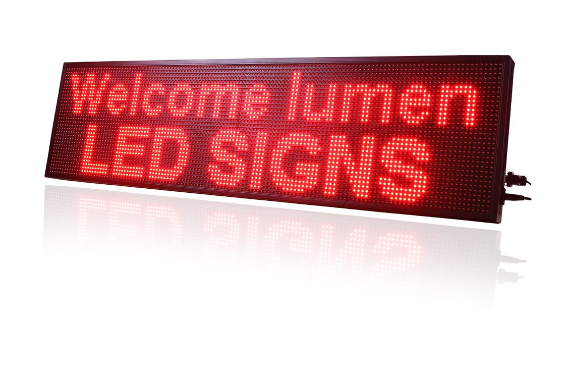 أحمر P10 LED نافذة عرض لون واحد لافتات في الهواء الطلق مقاوم للماء