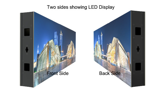 P2.976 RGB وجهان يعرضان شاشة LED داخلية للإيجار للاستخدام في حفلات الزفاف